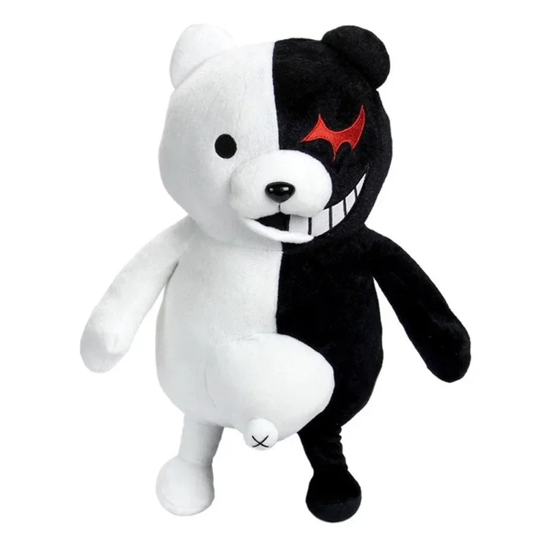 

[ Funny ] 30cm Cute Cartoon Dolls Dangan Ronpa Monokuma Doll Plush Toys Black White Bear Top Quality model Kids girl Toys gift