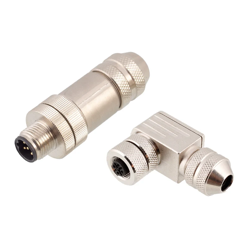 

Metal M12 Screw Straight Angled Assembled Cable Plug Pg7 And Pg9 3/4/5/8/12 Pins Waterproof Connector