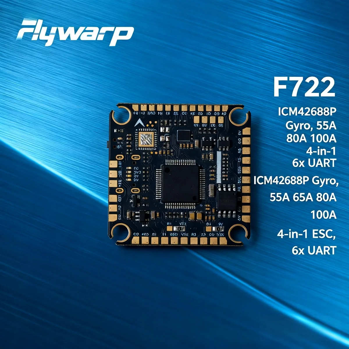 

Штаб контроллера полета FlyWarp F722 с ESC 80/100A 4in1, гироскопом ICM42688P, для Betaflight iNAV, 30,5x30,5 мм 6-8S гоночного дрона FPV