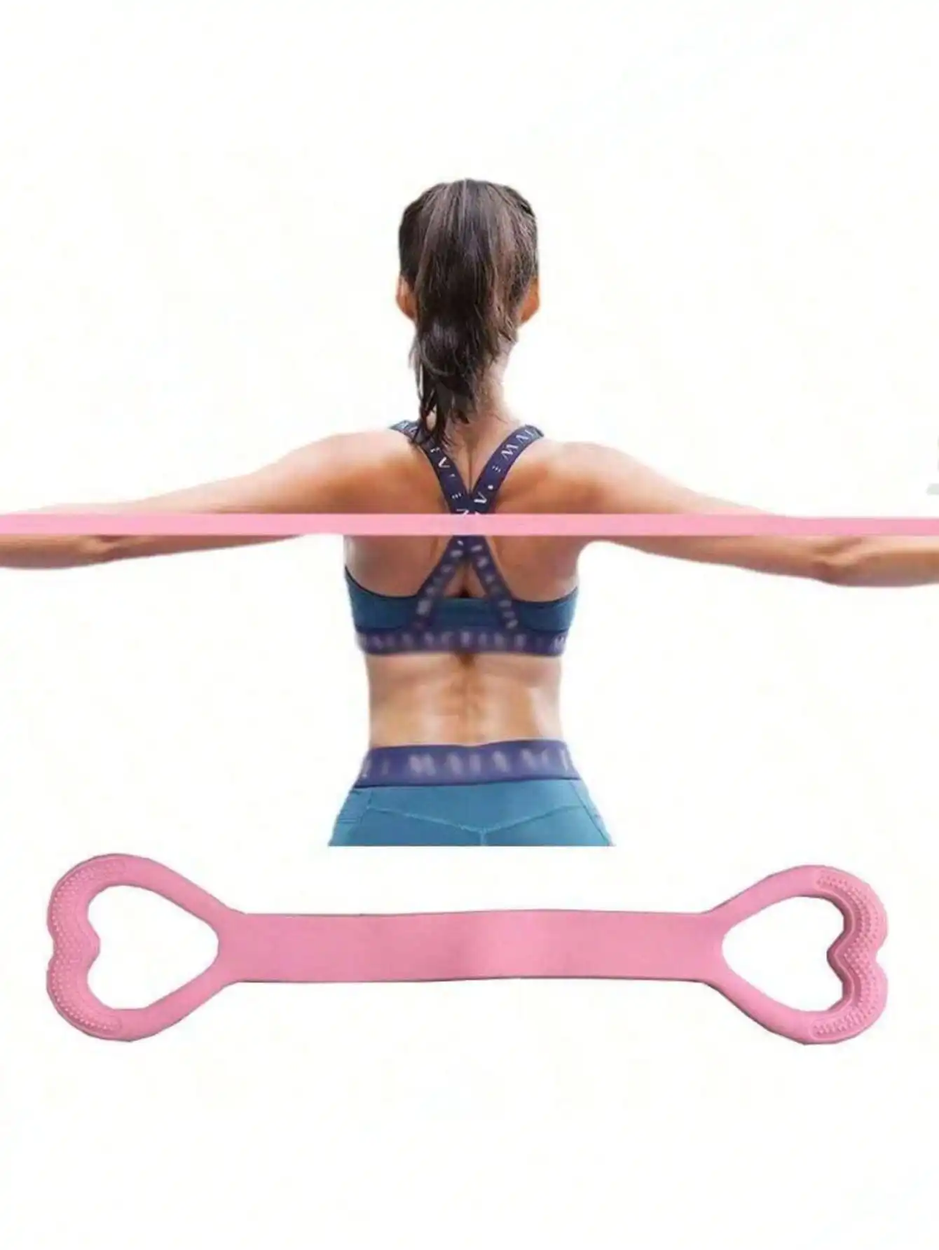 1/2/3pcs 8-Shaped Stretching Strap, Women Back Opening Training Shoulder & Back Yoga Stretch Band, Thickened Silicone Elastic Rope (Pink)