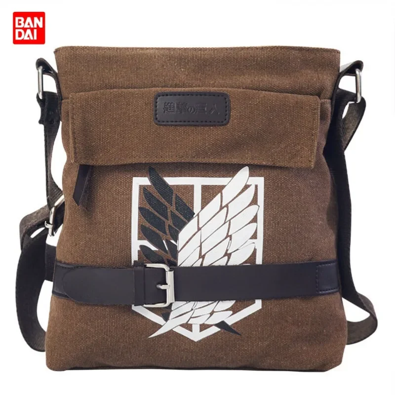 Attack On Titan Eren Jaeger cartoon animation peripheral retro style simple and versatile large capacity shoulder crossbody bag