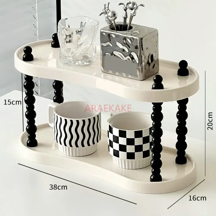 

1pcs Water cup holder, cup storage rack, high-end feel, light luxury coffee cup, double-layer placement rack, tea cup