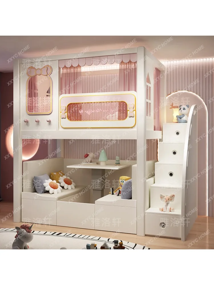 Bed Desk Multi-Functional Component Wardrobe Integrated Children's Bed Girl Princess Adult Cloakroom Bed