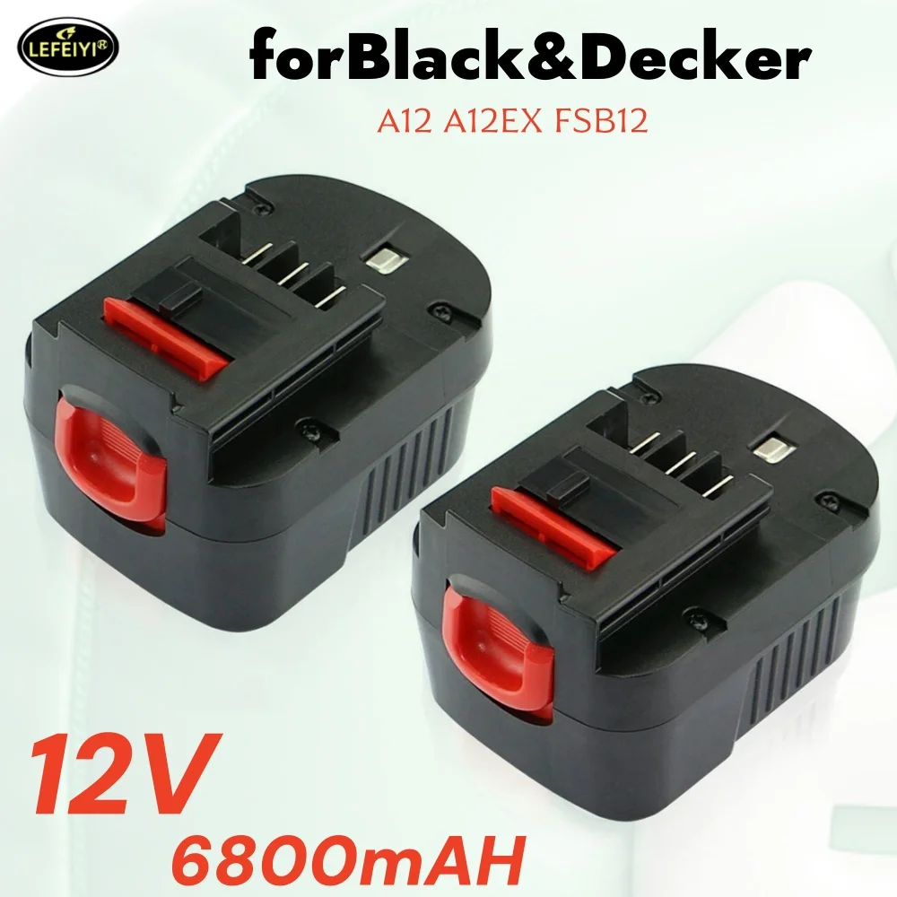 

12V 6800mah RechargeableTool Battery forBlack&Decker A12 A12EX FSB12 FS120B A1712 HP12K HP12 Ni-MH Replacement Drill Battery