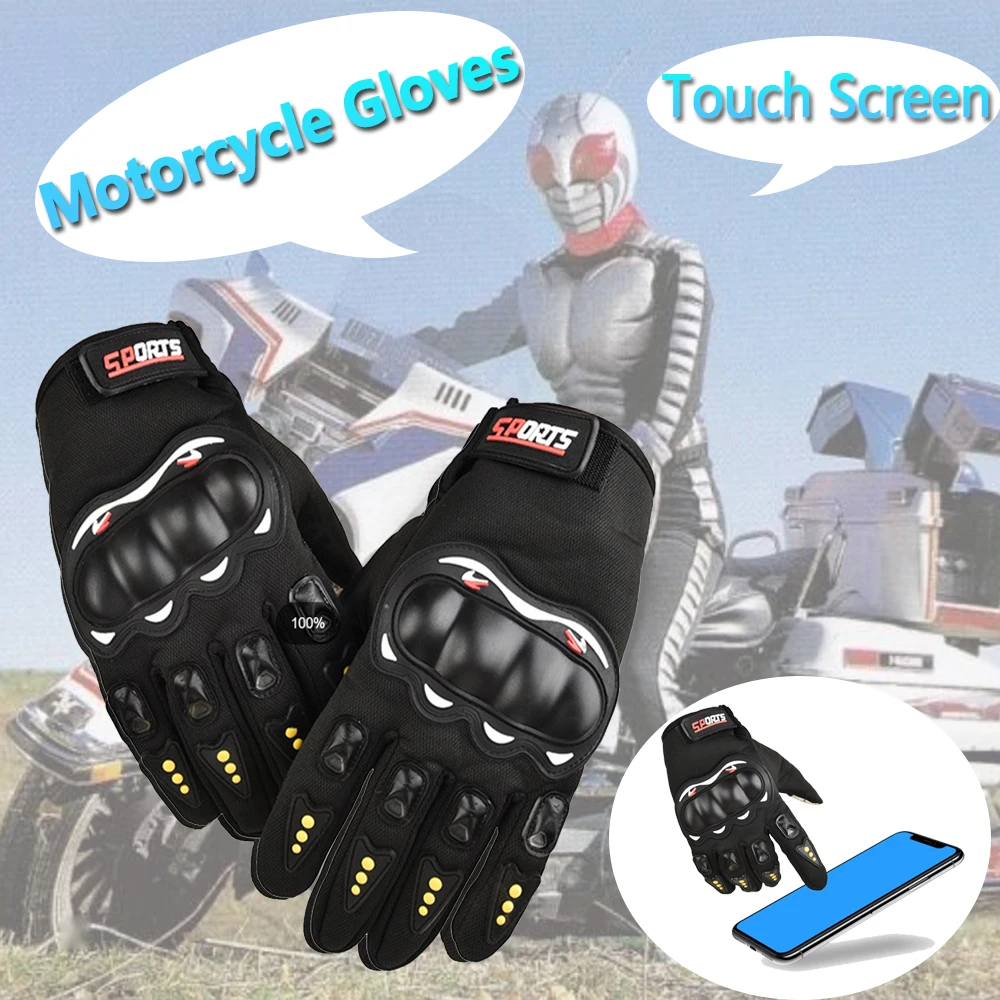 Motorcycle gloves men\'s sports tactical full finger gloves touch screen breathable closed finger racing gloves outdoor sports