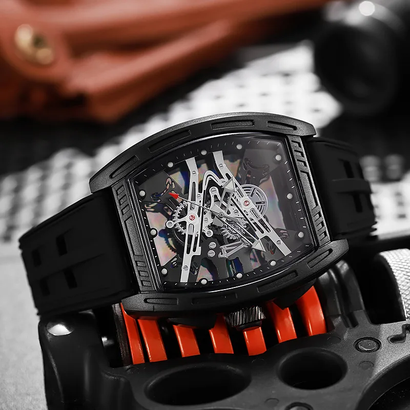 

Men's Watch, Fashion Sports Silicone Band Barrel Quartz Watch