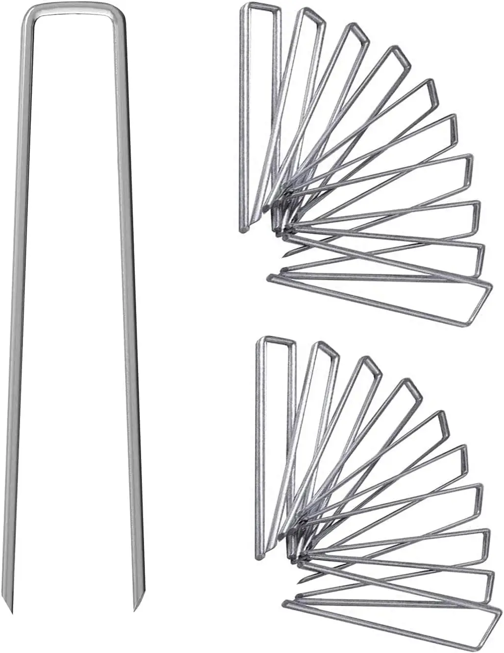 

Оцинкованные садовые скобы 12 дюймов, 25-100 шт. U-образные ландшафтные крепления для надежной фиксации газонной ткани и декоративных элементов, антикоррозийные