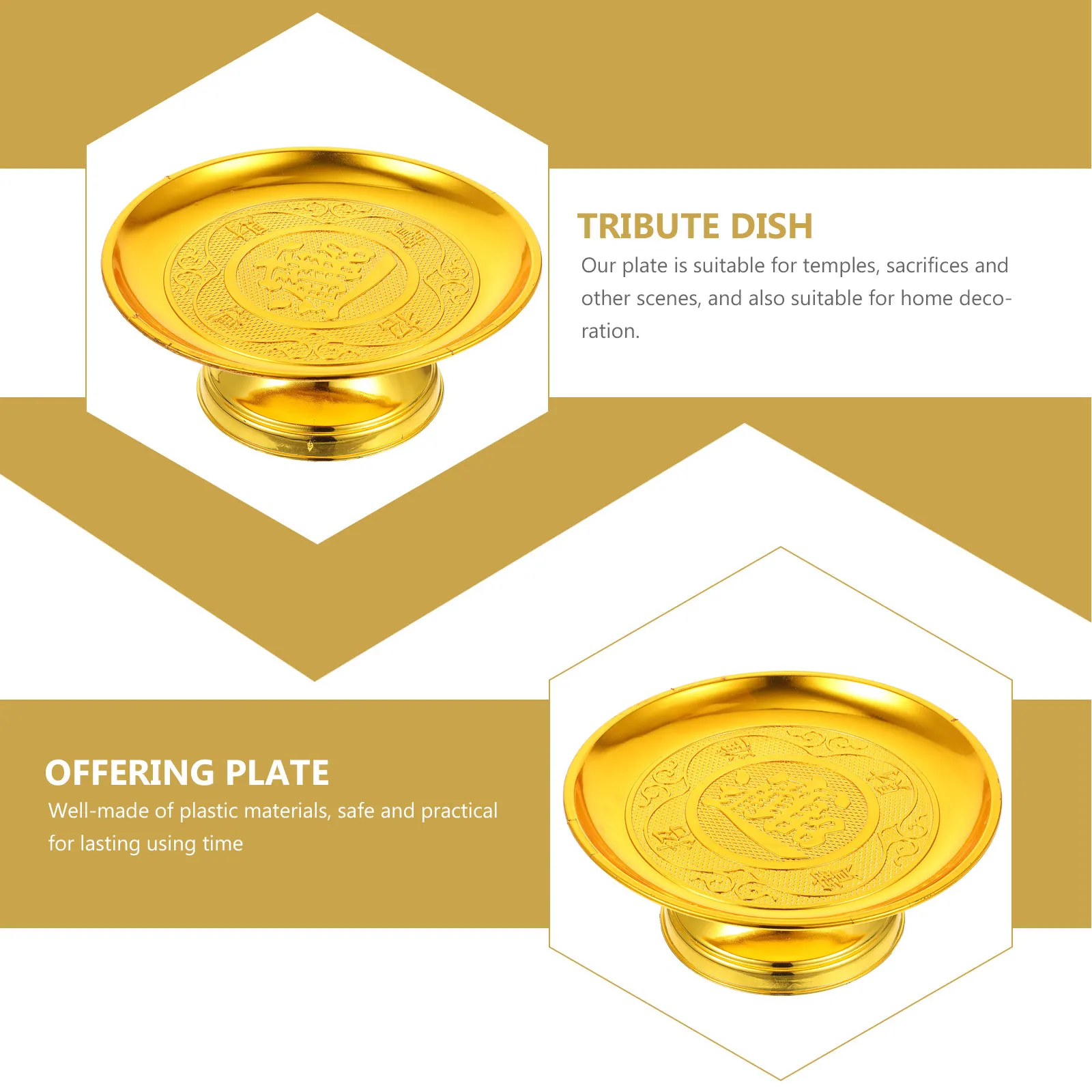 2Pcs Lotus Buddhist Offering Plate Premium Plastic Temple Fruit Tray Fruit Snack Tribute Dish Versatile Worship Storage
