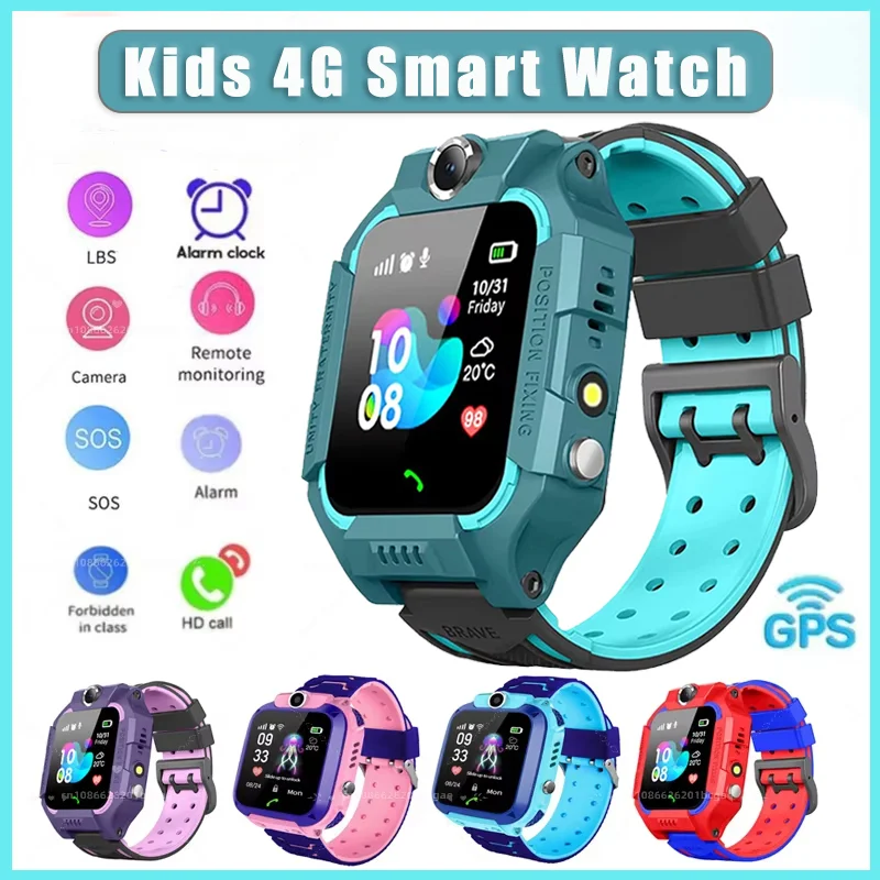 Kids 4G Smart Watch SOS Wristband With Sim Card IP67 Waterproof Remote Photo GPS Location For Children For IOS Android Kids Gift