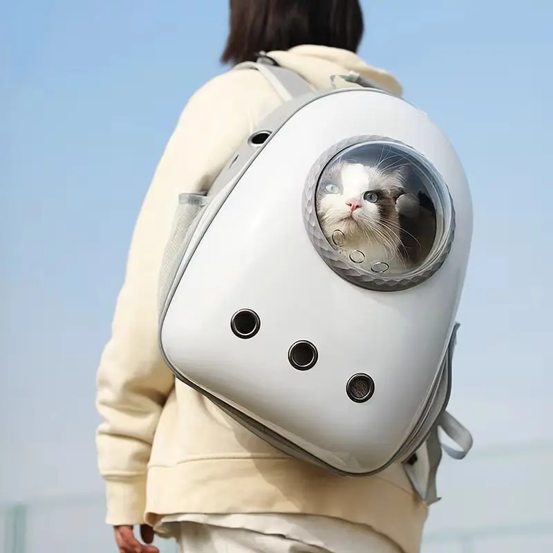 

New pet cat outdoor portable transparent portable bag breathable space cabin backpack with large capacity side opening backpack