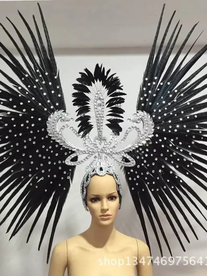 كوس DS فستان افتتاح أداء الرقص زي ريشة خوذة الرقص فريق سامبا زي كرنفال هالوين بار C