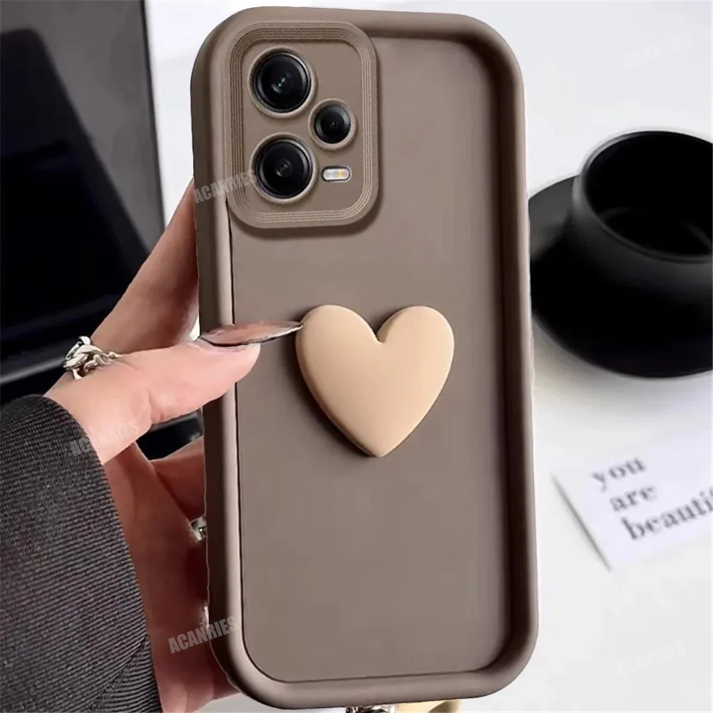 Note12 12pro 12s Poco X5 X5pro Cute Love Heart Silicone Case For Xiaomi Redmi Note 12 Pro Plus 4g 5g Women Matte Back Cover X 5