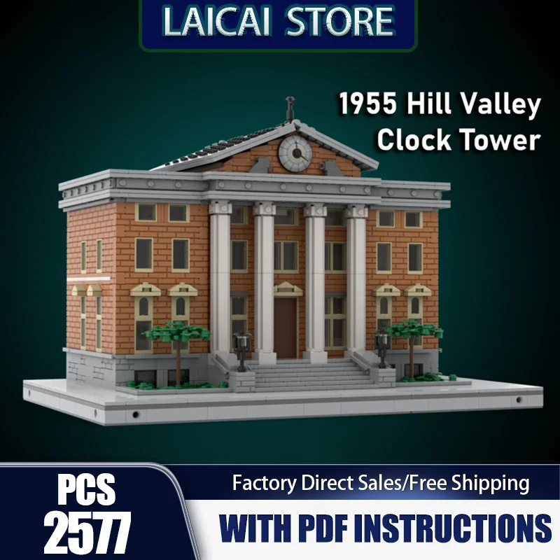 Famous Scene Moc Building Bricks Modular Hill Valley 1955 Clock Tower Model Technology Block Christmas DIY Toy Construction Gift