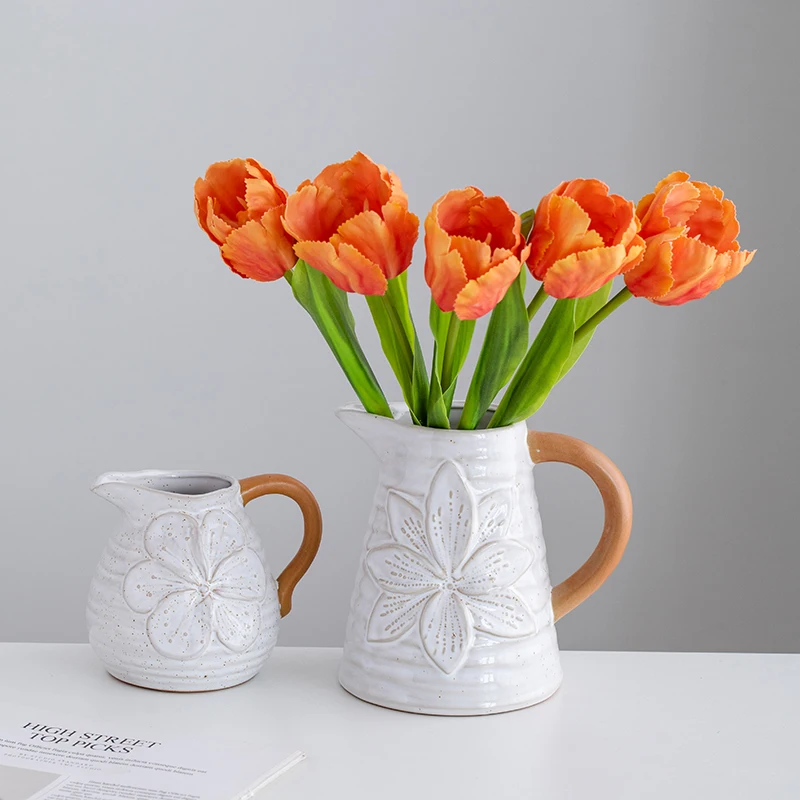 

Ceramic vase for retro decoration, dried flowers, hydroponic fresh flowers, Nordic creative flower arrangement decorative piece