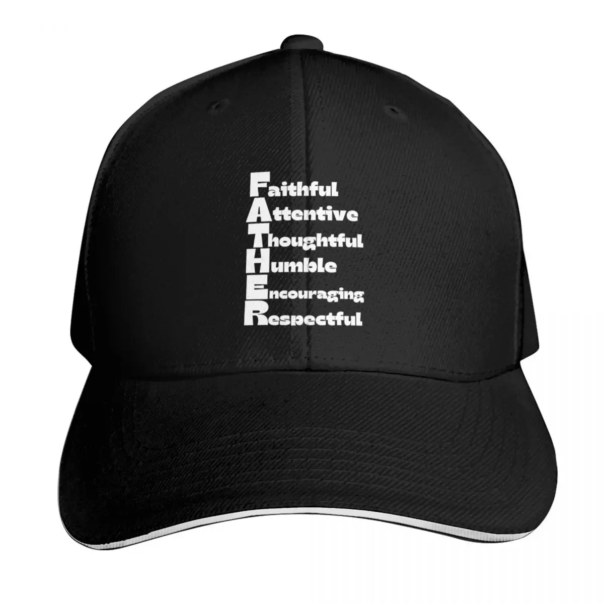 Father :Faithful, Attentive, Thoughtful, Humble, Encouraging, Respectful Baseball Cap Men Women Casual Summer Sport Sun Cap