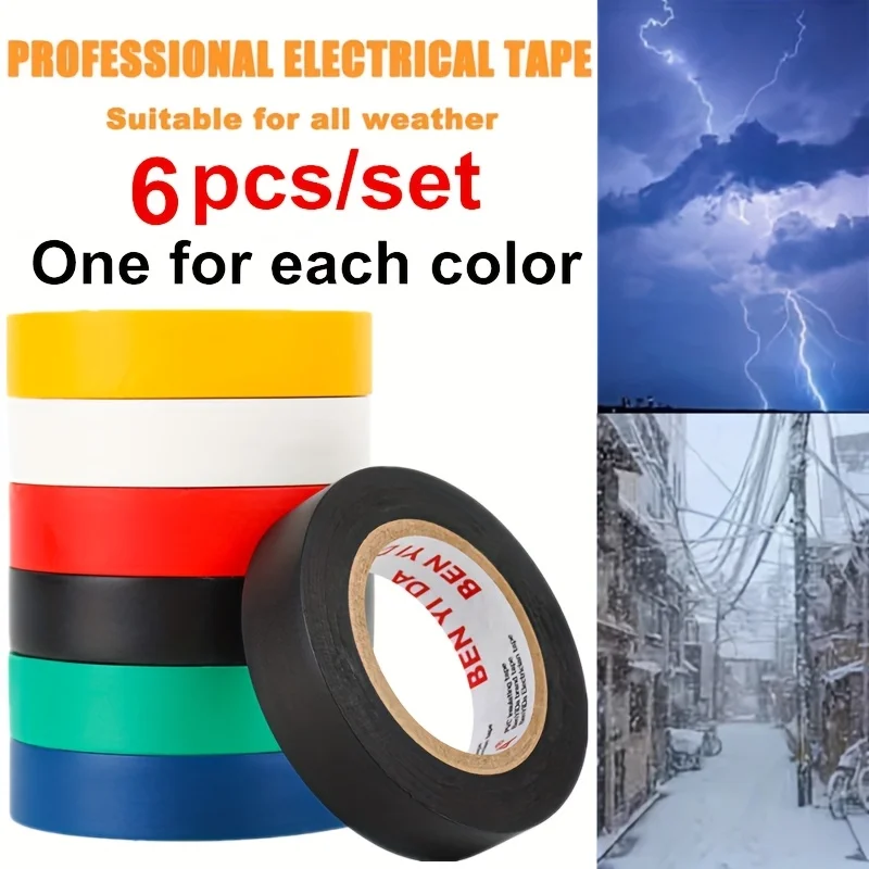 YITAPE 6 Rolos de Fita Adesiva Vinílica Arco-Íris 16mm*6M, Fita Decorativa Colorida para Marcação de Piso, Artesanato, Carro, DIY, Academia, Professor