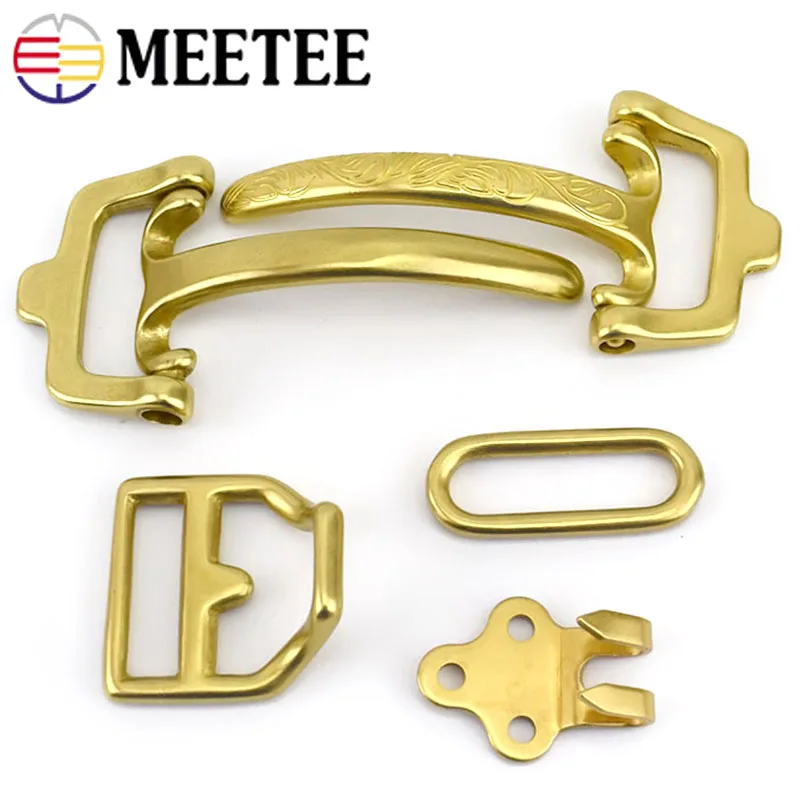 

1Set 38mm Solid Brass Belt Buckle Head for Men Carved Cavalry Waistband Hook Clasp Leather Craft Rivet Screw Sewing Accessories