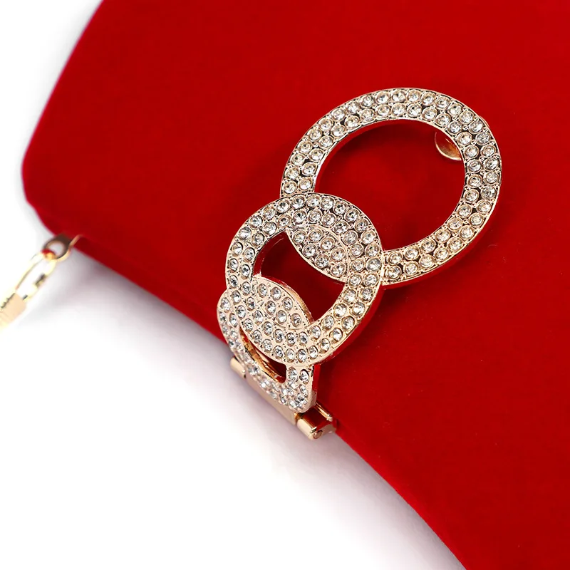 Women Elegant Evening Clutch Luxury Shiny Diamonds Handbags Stylish Wedding Banquet Party Bags Chain Crossbody Shoulder Purse