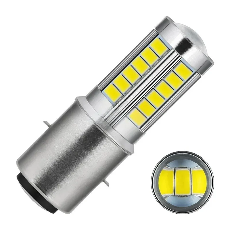 1X White  LED BA20D  5730 5630 33SMD H6  Fog Light Lamp Auto Motorcycle Bike Headlights High Low Beam Bulb Moto Accessories 12V