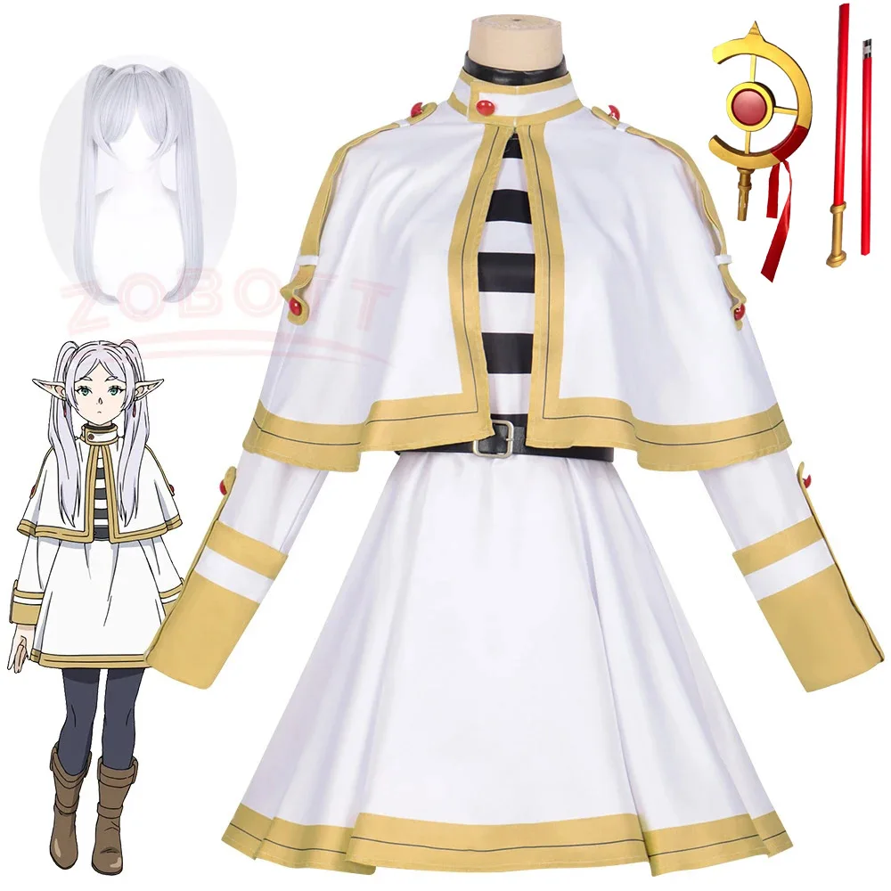 160cm Sousou No Frieren Cosplay Props Frieren Fantasia Costume Coat Shirts Outfit Fantasy Women Adult Carnival Party Clothes