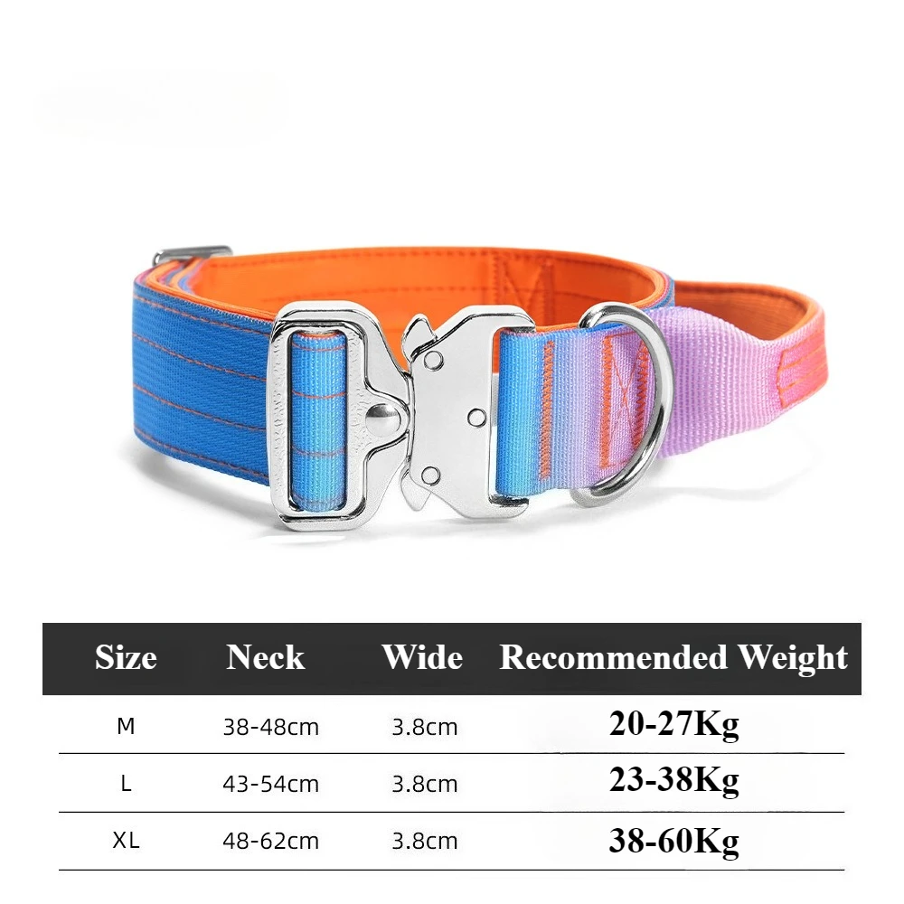 New Gradient Color Outdoor Adjustable Tactical Collar Training Tactics Dog Harness Dog Accessories for Medium Large Dogs view 6