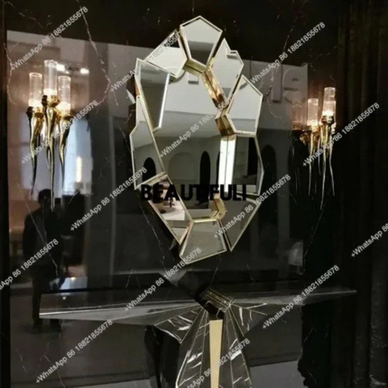 Home improvement crack mirror entry porch wall decorative mirror French bathroom washing mirror
