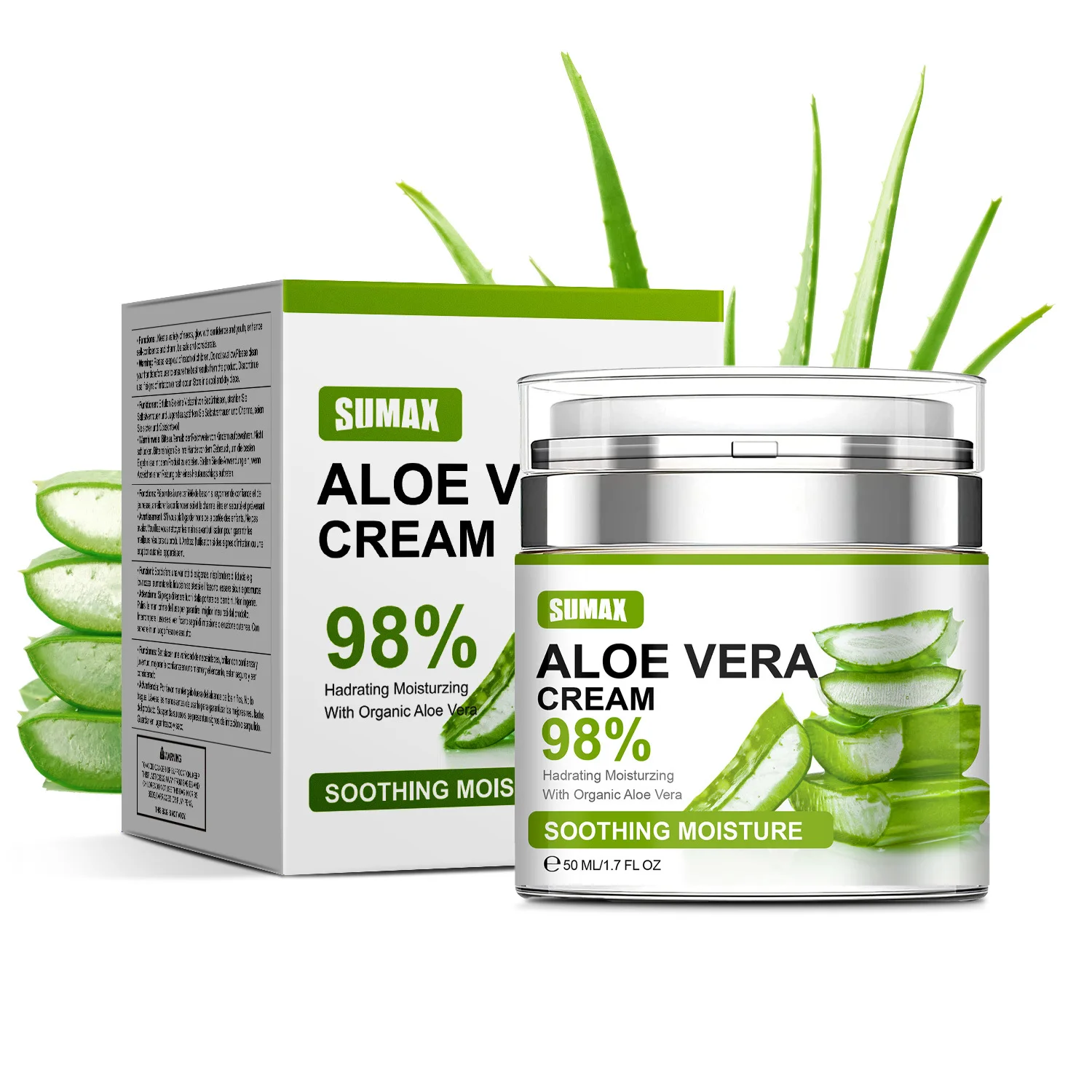 Amazon temu press jar 98% hidratação hidratante clareamento reafirmante aloe vera creme 50ml