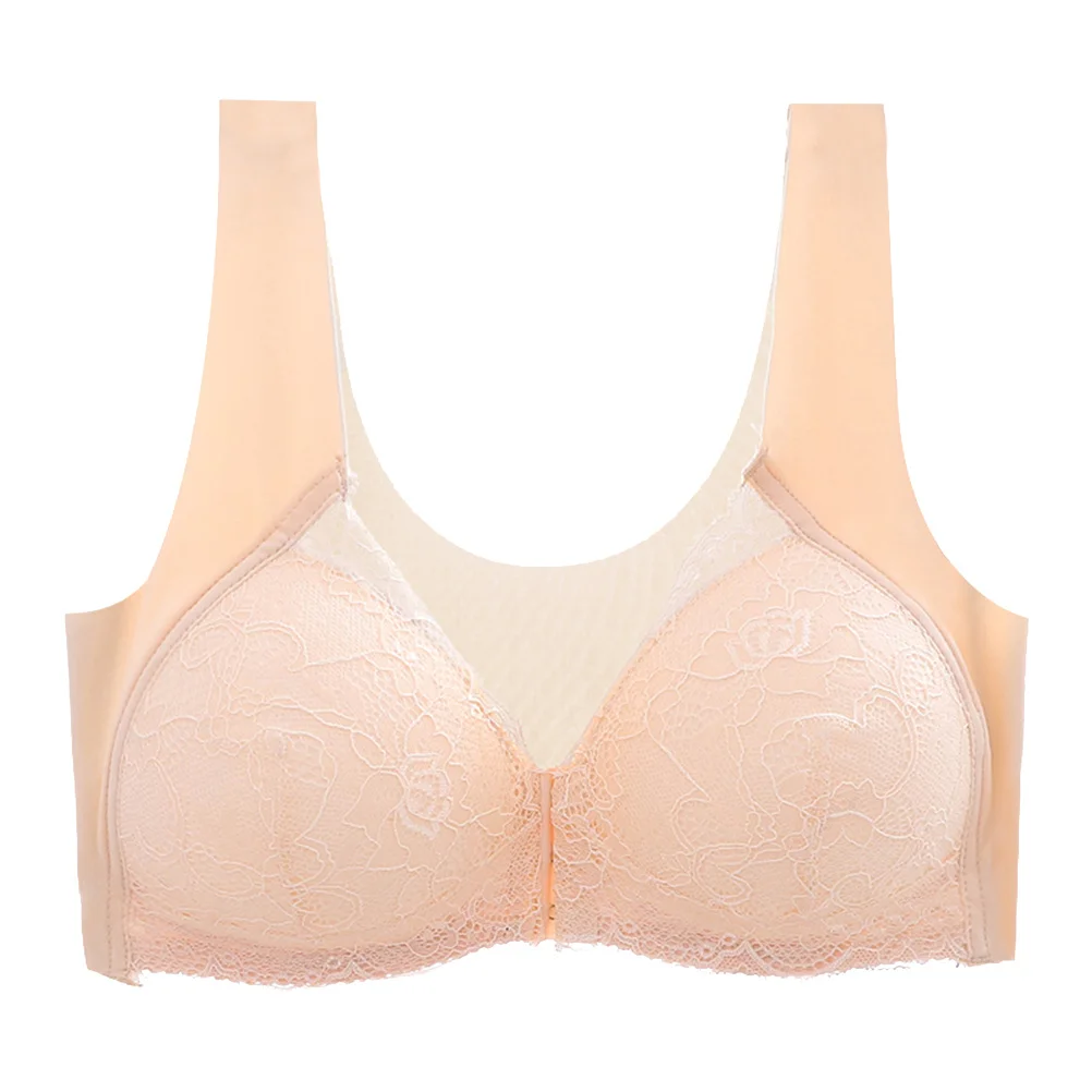 

No Steel Ring One-Piece Bra for Women Front Buckle Seamless Bra Skin Color 3xl Soft Comfortable Wireless Lingerie