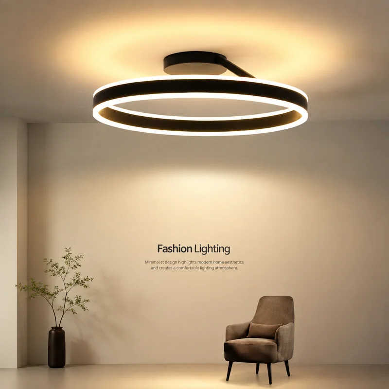 Ceiling Light LED Round Flush Mount Modern Aluminum Dimmable Eye-Care Fixture for Bedroom Living Room Study Home, Ceiling Light