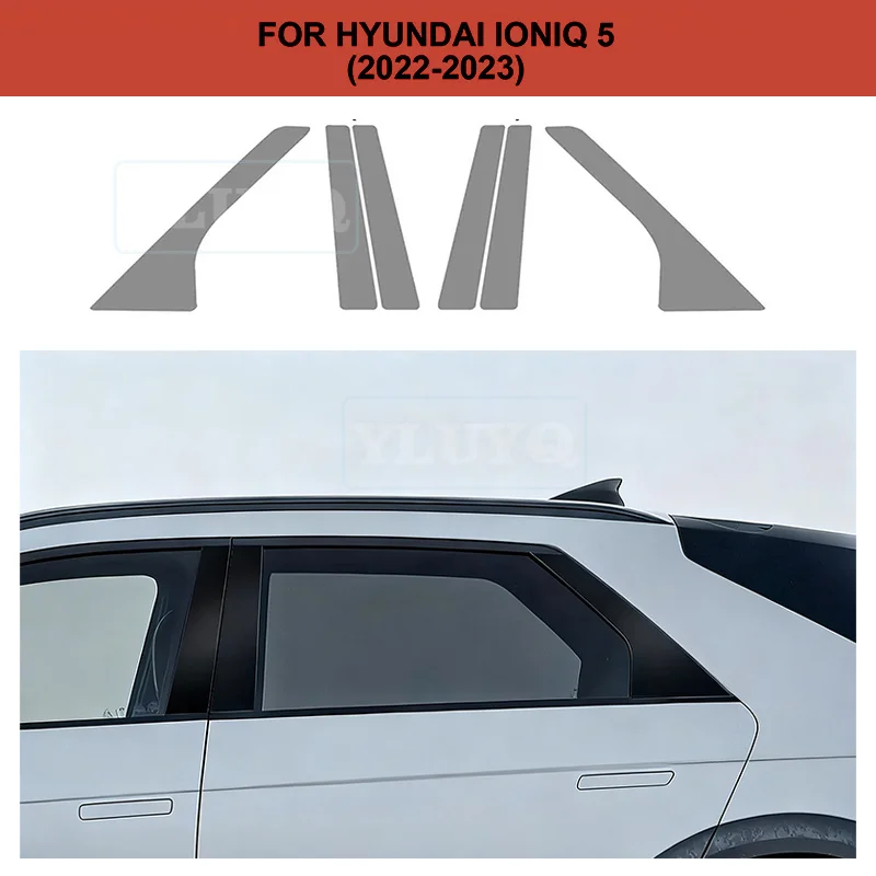 For Hyundai IONIQ 5 2022 2023 Car Window B Pillar Anti-scratch PET Car Exterior Protective Film Repair Film Accessories Styling