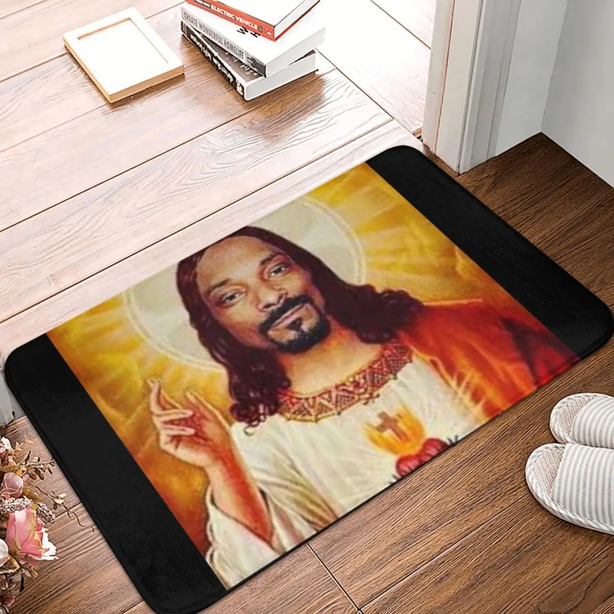

Нескользящий коврик Snoop Dogg Goes с Иисусом, напольный коврик, абсорбирующий коврик, коврик для кухни, входа, дома, ванной, гостиной