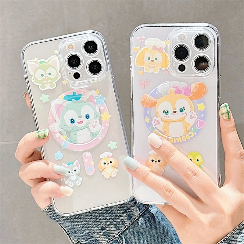 INS Disney Cartoon CookieAnn Gelatoni for iPhone 11 12 13 14 15 Pro Max Plus Magnetic Magsafe Wireless Charge Back Protect Case