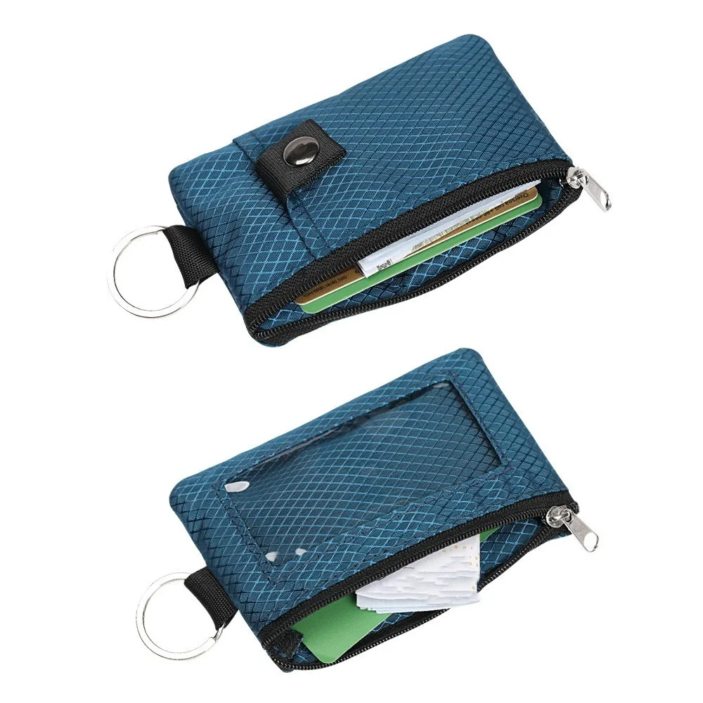 Portable RFID Signal Shielding Coin Bag Waterproof with Lanyard Mini Wallet with Neck Strap Card Sleeve Zipper Pouch