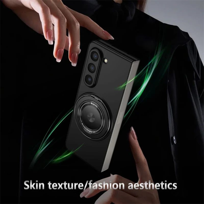 360° Magnetic Ring Kickstand Case for Magsafe Samsung Galaxy Z Fold 6 5 4 3 ZFold Fold6 Fold5 Fold4 5G Macsafe Holder Hard Cover