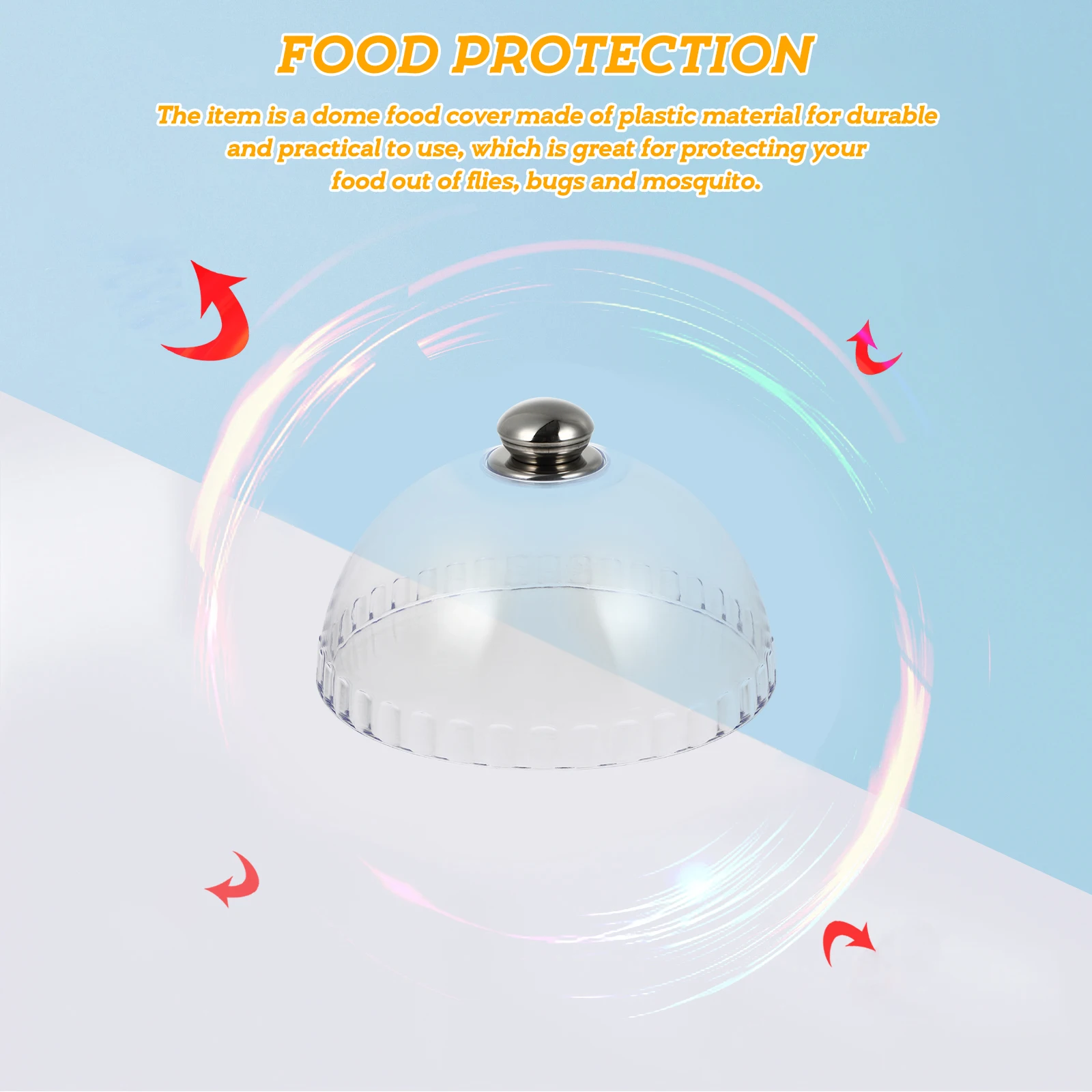 

Dessert Cover Cake Protective Food Covers Transparent Plastic Dome Kitchen Dust Tray Travel Serving