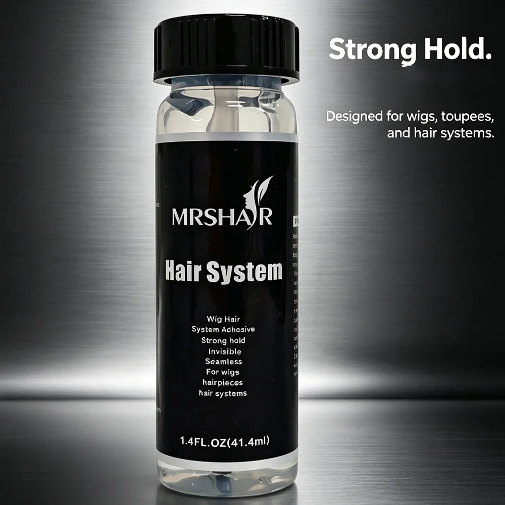1/2 Bottles 41ml 1.4OZ MRSHAIR Hair System Adhesive Strong Hold Invisible Seamless Wig Glue for Lace Wig Toupee Hairpieces
