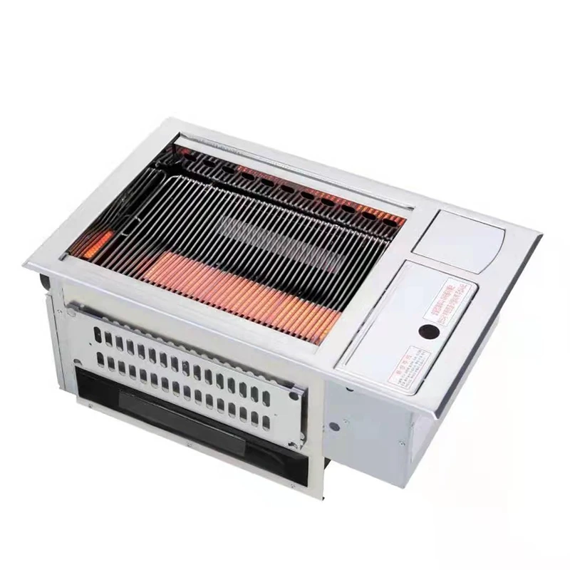 

Коммерческая пропановая прямоугольная встроенная корейская печь-гриль для барбекю, пропановая печь для природного газа/LPG со столом для использования в ресторане