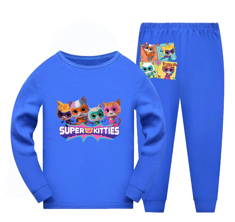 Super Kitties Children Clothes Girl Pajamas Pajamas for Girls Girls's Sets Children's Birthday Souvenirs Outdoor Clothing Child