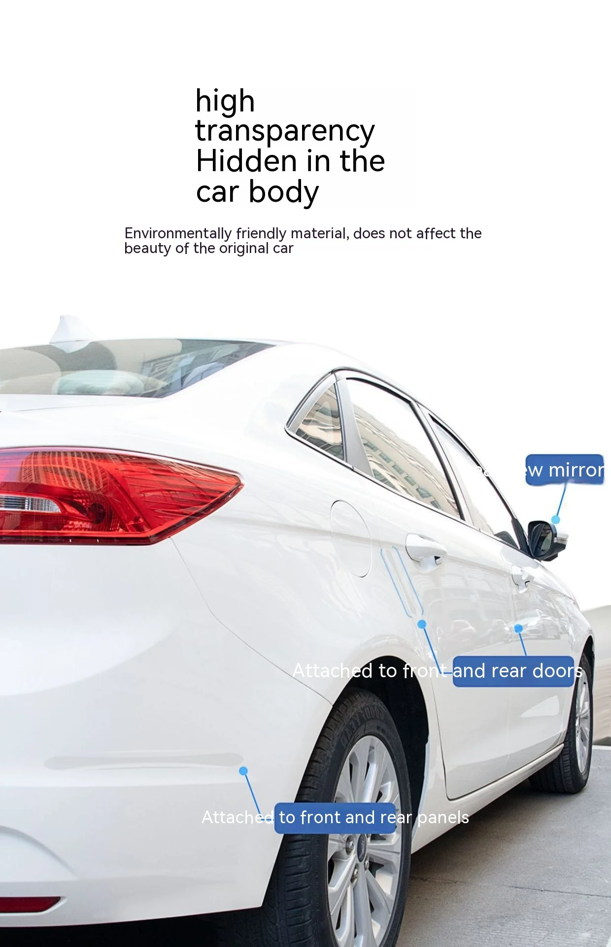 4 stücke Unsichtbare Wasserdichte Auto Tür Anti-Kollision Scratch Streifen Rückspiegel Aufkleber Rand Transparent Griff Schutz – Detail 5