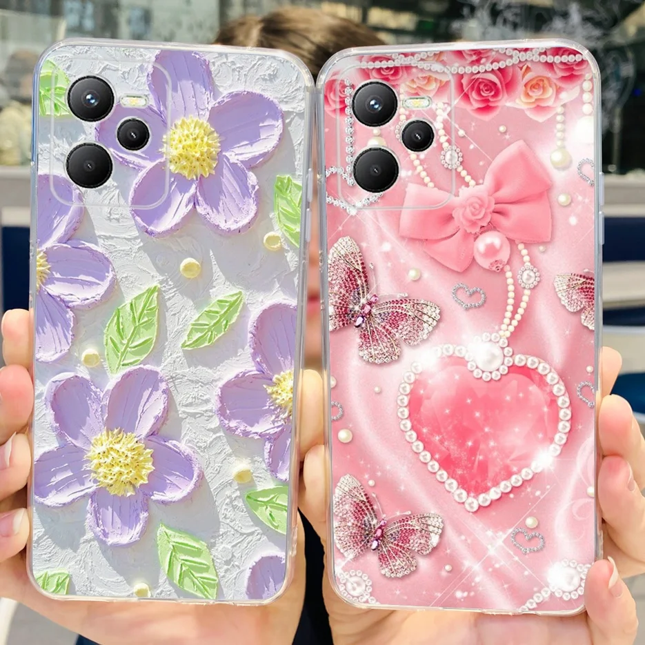 For Realme C35 Case RMX3511 Stylish Painted Cover Clear Silicone Soft Slim Phone Case For Realme C35 C 35 RealmeC35 Fundas Shell