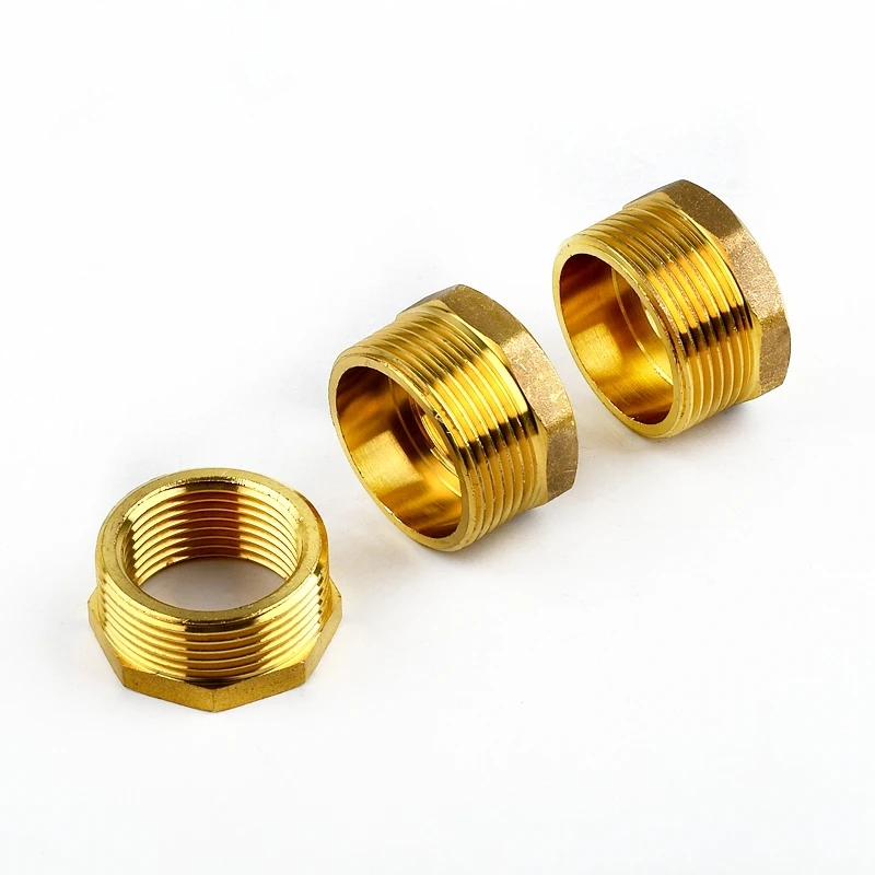 G1,1.2,1.5 Inch All Copper Female/MaleThread Reducer Joints  Copper Joint Water Gas Adapter Hex Bushing Reducer Pipe Fittings