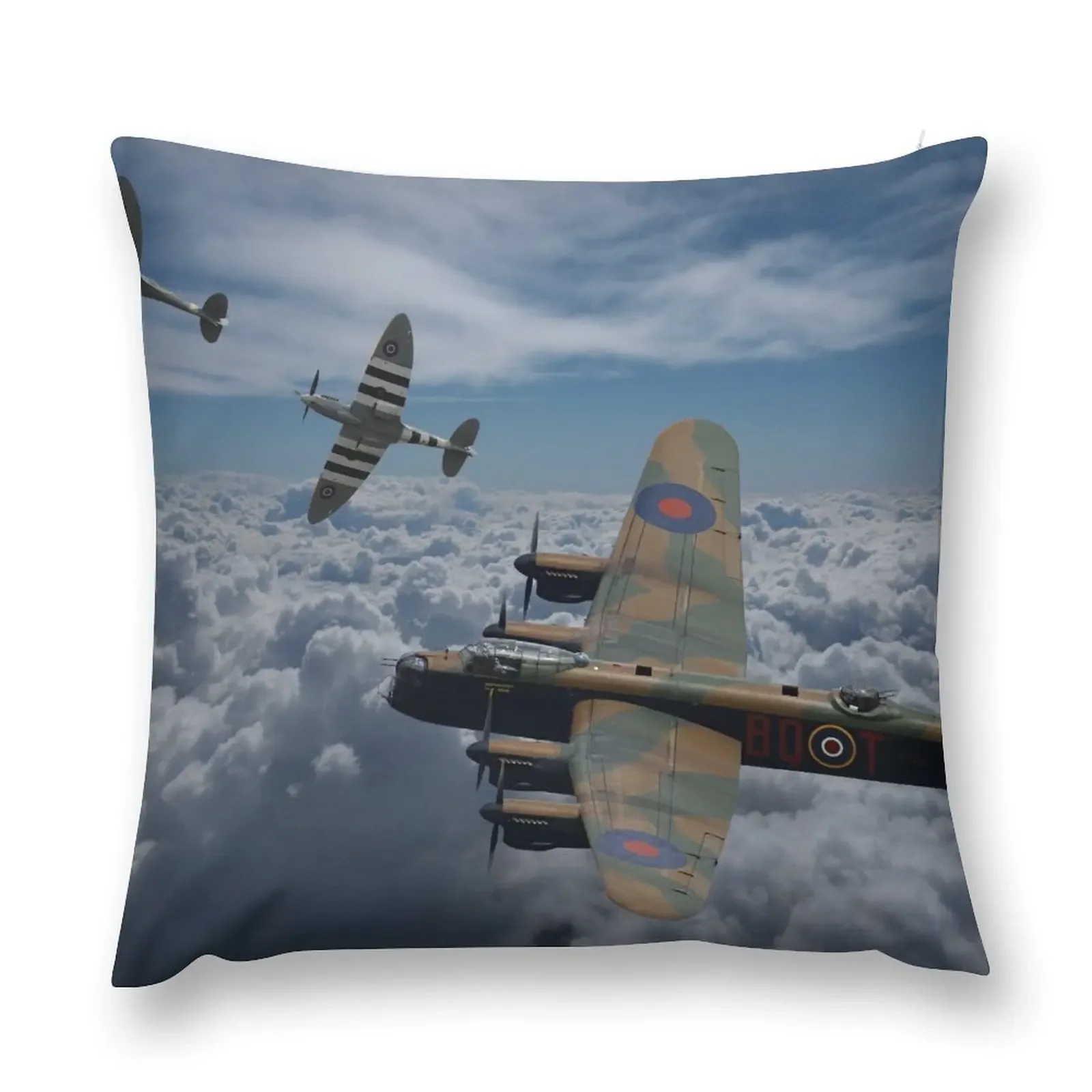 Lancaster Bomber and Spitfire Escort Throw Pillow pillow cover luxury Cushion Cover Set bed pillows pillow