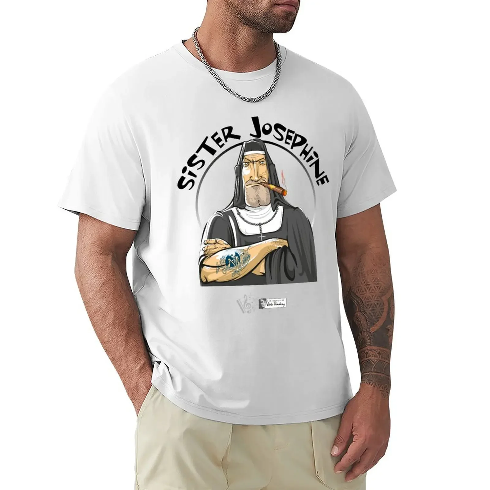 Artwork inspired by Jake Thackray song, Sister Josephine T-shirt boys animal print quick drying oversized t shirts for men pack