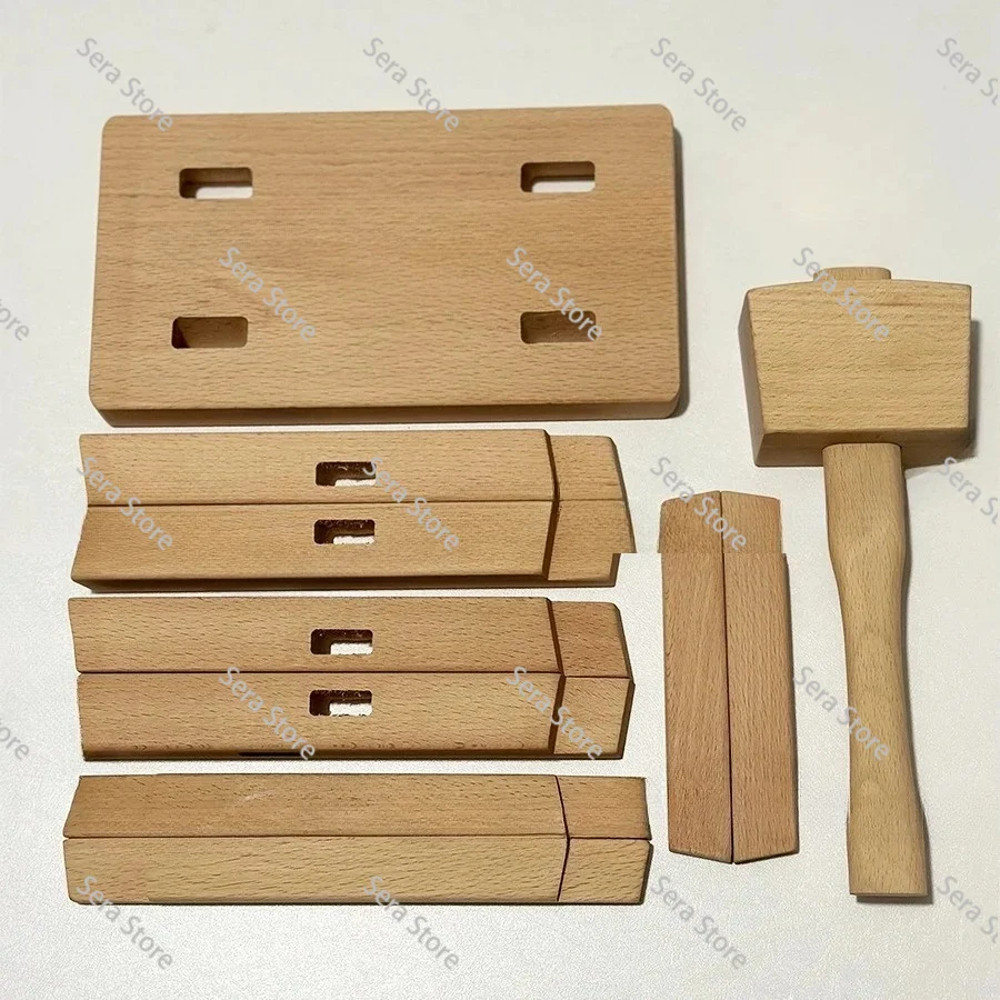 Tenon and mortise four-legged eight-fork stool can be disassembled, handmade DIY stool material