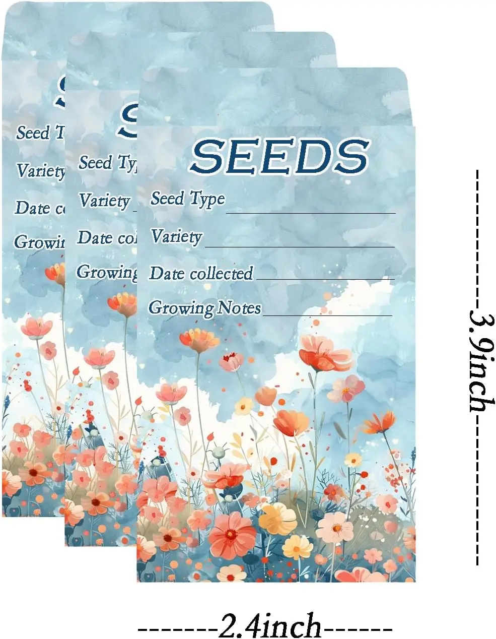 100pcs Seed Packets Envelopes Wedding Favors Packets Seed Storage Self Sealing for Wedding Party Favors Bridal Shower