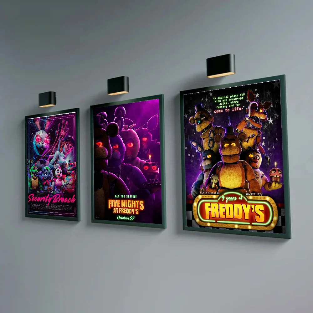 

Fnaf Five-nights-At-Freddys Poster DIY Poster Kraft Paper Vintage Poster Wall Art Painting Study Stickers Big Szie Wall Painting