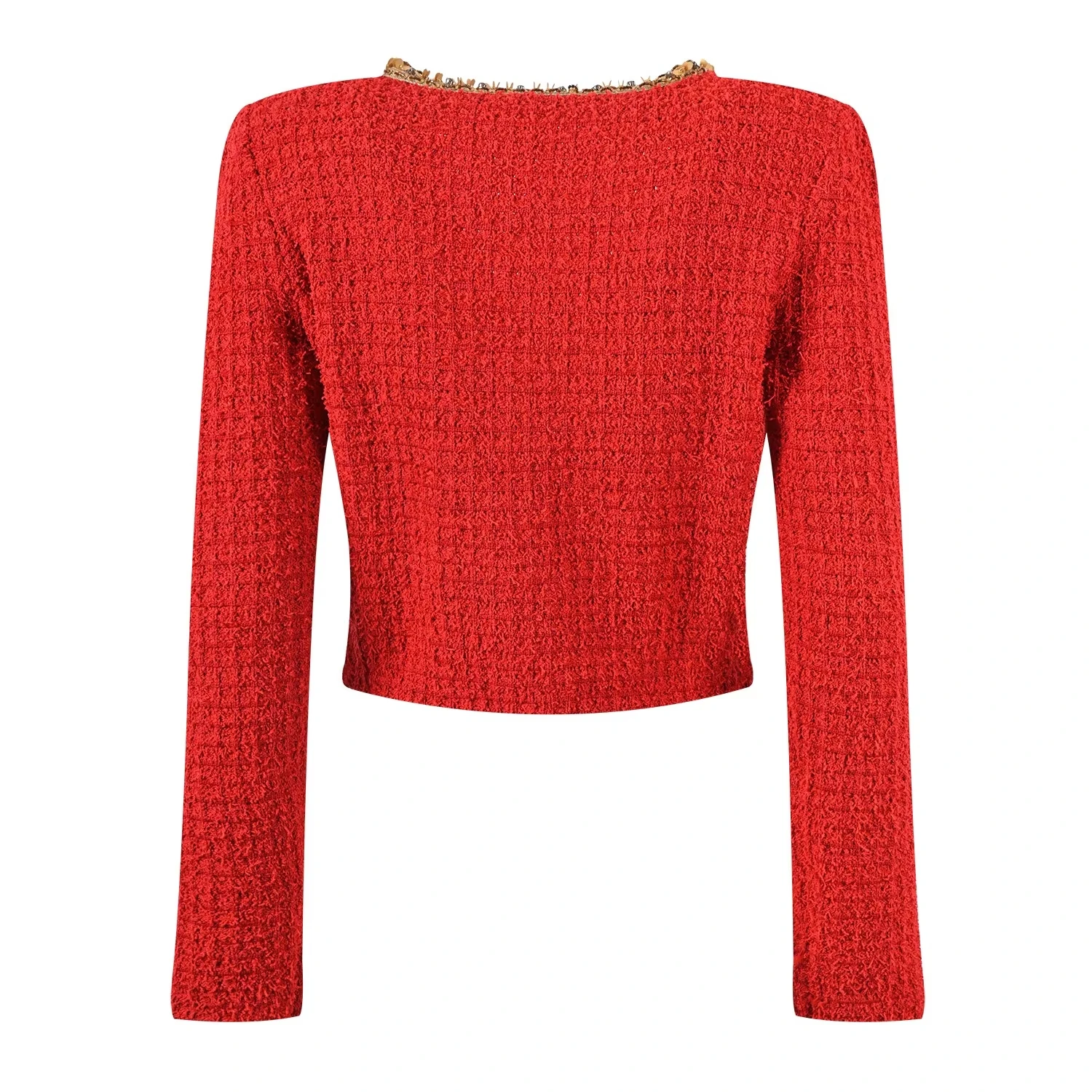 Ensemble jupe et jupe en tweed rouge pour femme, olympiques de luxe pour femme, col en V, paillettes courtes, mince en Y, charmant nouvel an, 2 pièces