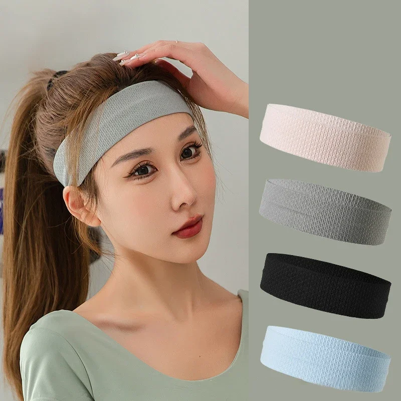 Outdoor Sweat Sports Elastic Cotton Hairband Fashion Headbands For Women Men Solid Running Fitness Yoga Hair Bands Stretch