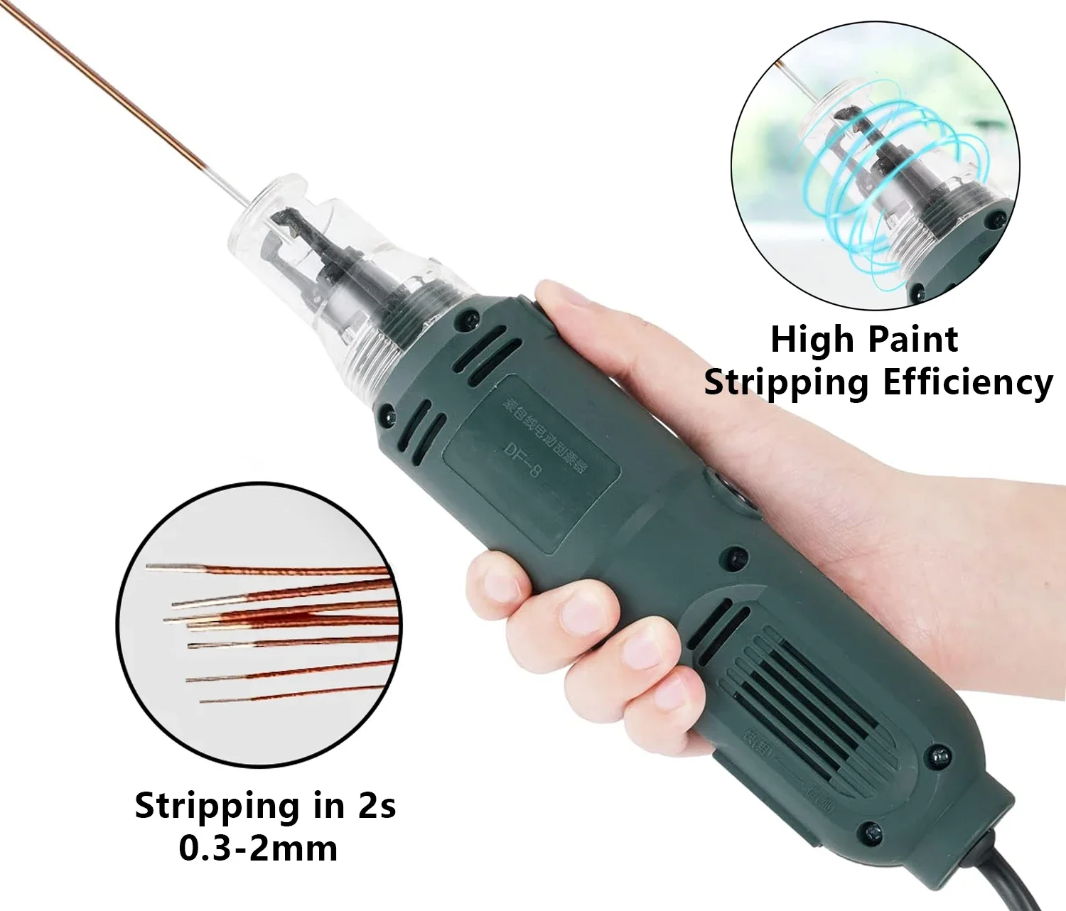 Handheld Magnet Wire Stripping Machine 75W Wire Stripper Cutter Enameled Wire Paint 12000r/min Scraper 0.3-2.0mm Wire Peeler