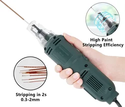 Handheld Magnet Wire Stripping Machine 75W Wire Stripper Cutter Enameled Wire Paint 12000r/min Scraper 0.3-2.0mm Wire Peeler